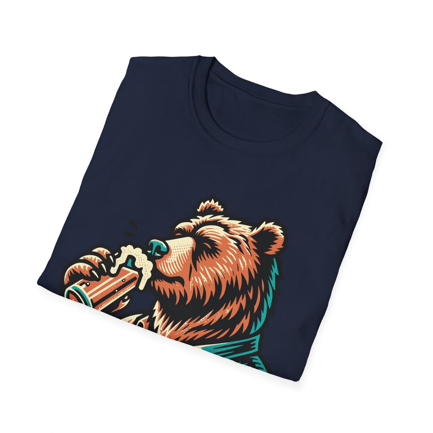 "Vintage Bear Drinking" Beer T-Shirt – Nature's Joy Tee for Beer Lovers