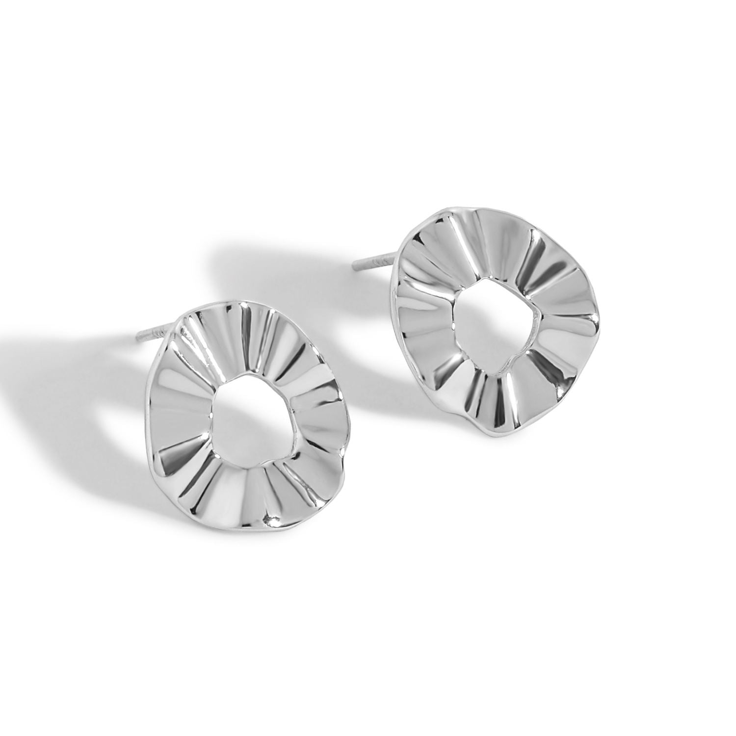 Vintage Hollow Round Circle Sterling Silver Stud shops Earrings FREE SHIPPING! #HOLLOW-ERG15