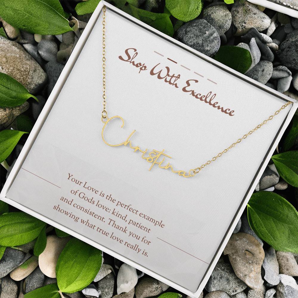 Personalized Name Necklace, Custom Signature Necklace, Stainless Steel or 18K Gold Finish, Adjustable Cable Chain, Made in USA